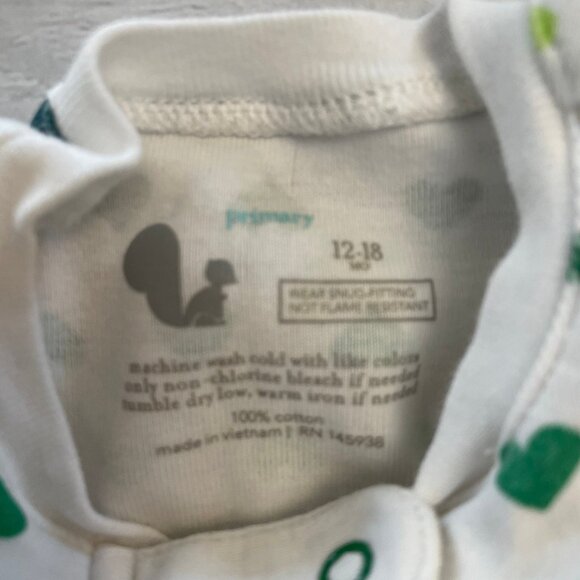 Primary shamrock heart one piece pajamas 12-18‎ months - Picture 3 of 5